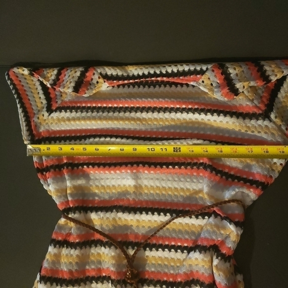 💕5 For $20 Allison Brittney Striped Short Sleeve Dress With Belt Size L - Picture 10 of 11